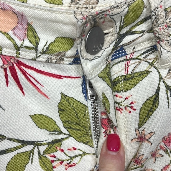 J. Jill Womens Jeans 0P Pink Blue Green Authentic Fit Slim Ankle Floral Stretch - Picture 3 of 15